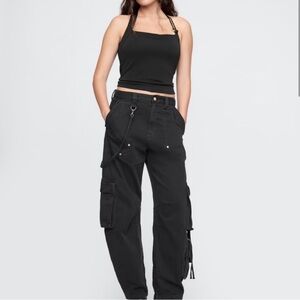 Cult Gaia X Gap Collab Brand New Cargo Barrel Denim Pants Black Size 8